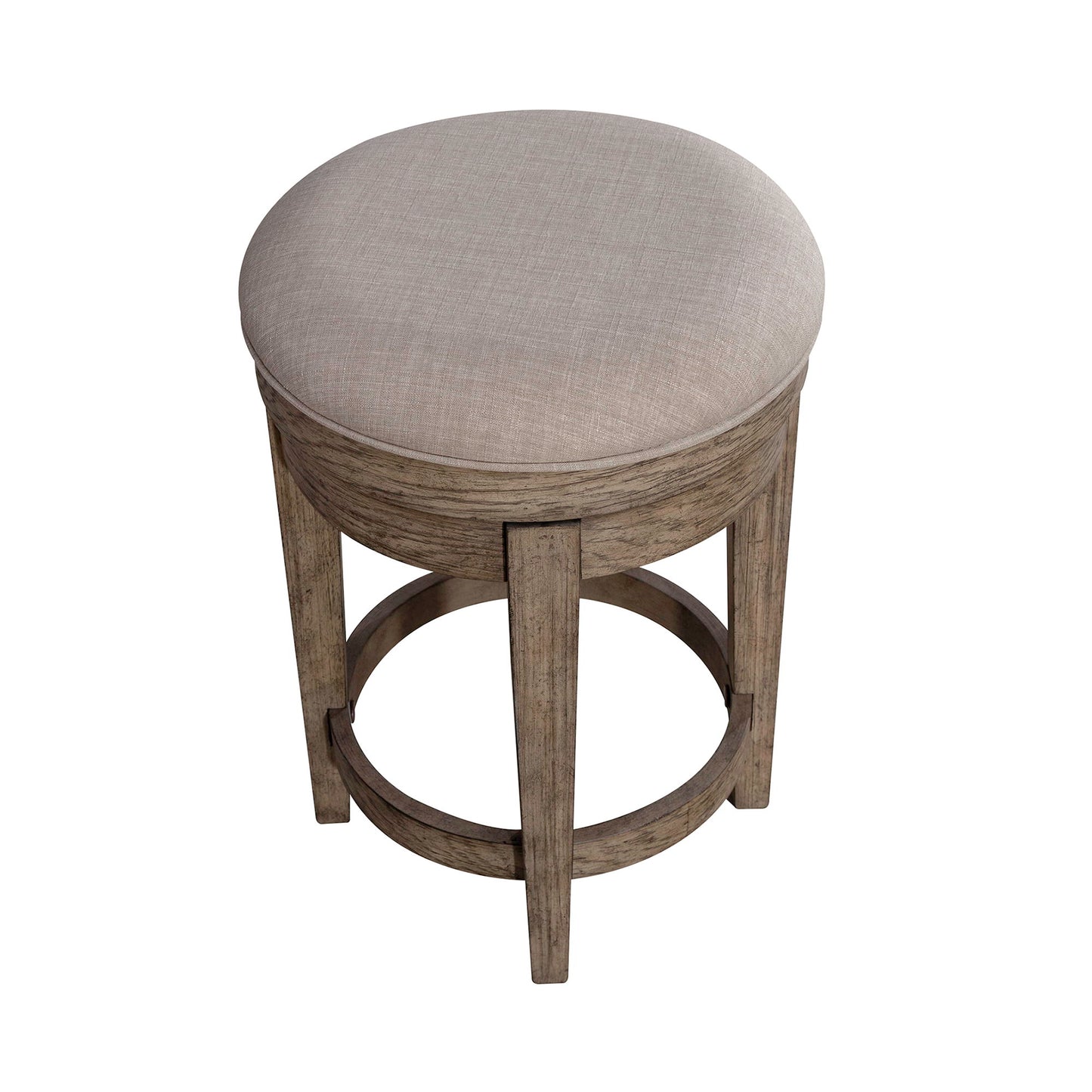 City Scape - Upholstered Swivel Console Stool - Burnished Beige