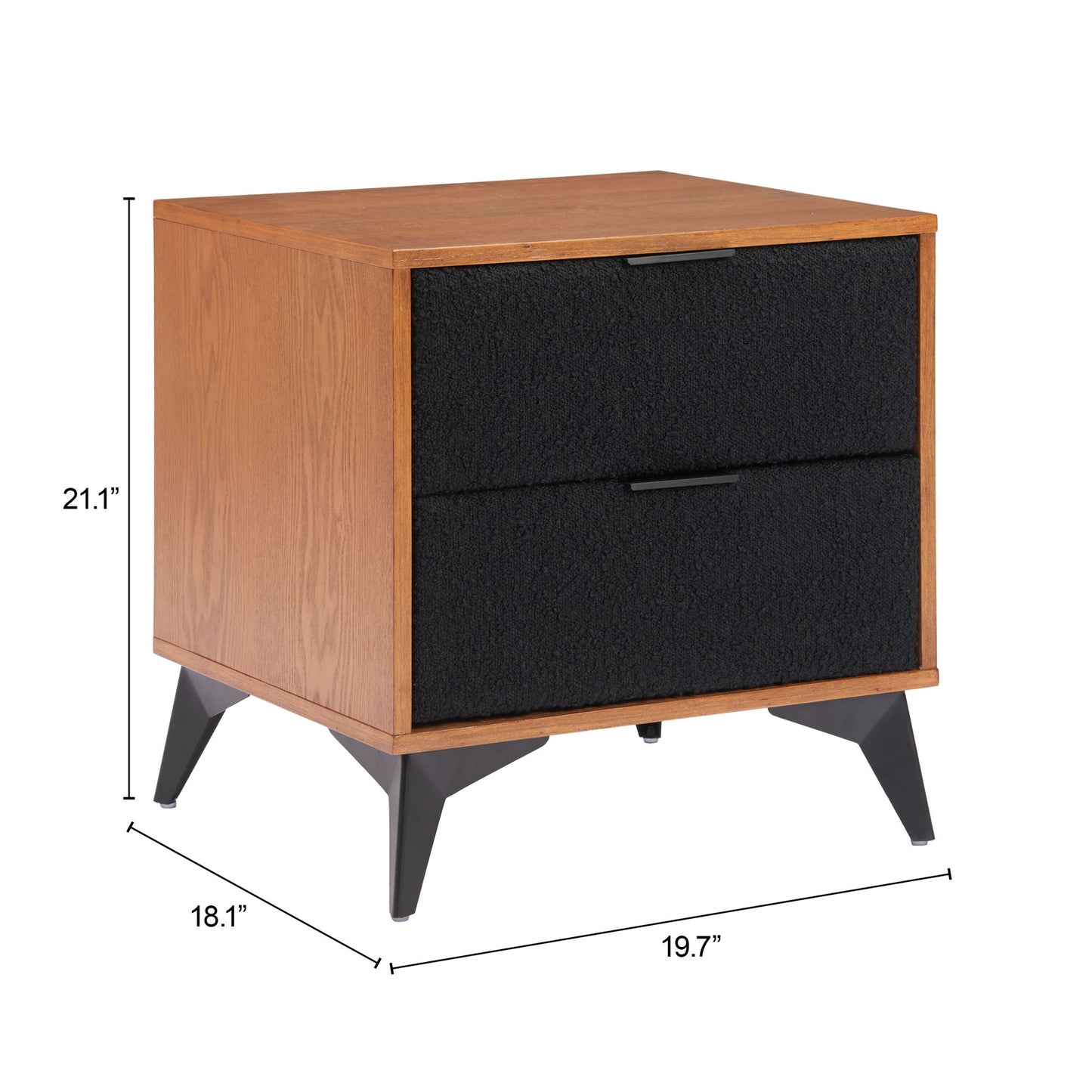 Zarif - Nightstand - Black / Walnut