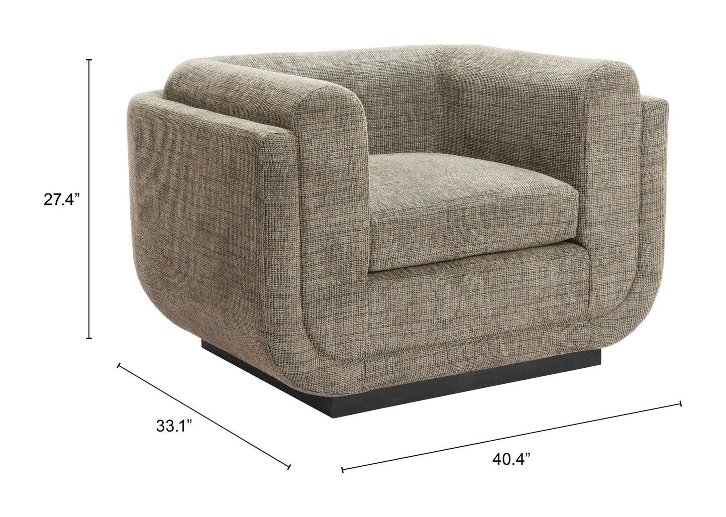 Sereneu - Accent Chair - Green Tweed