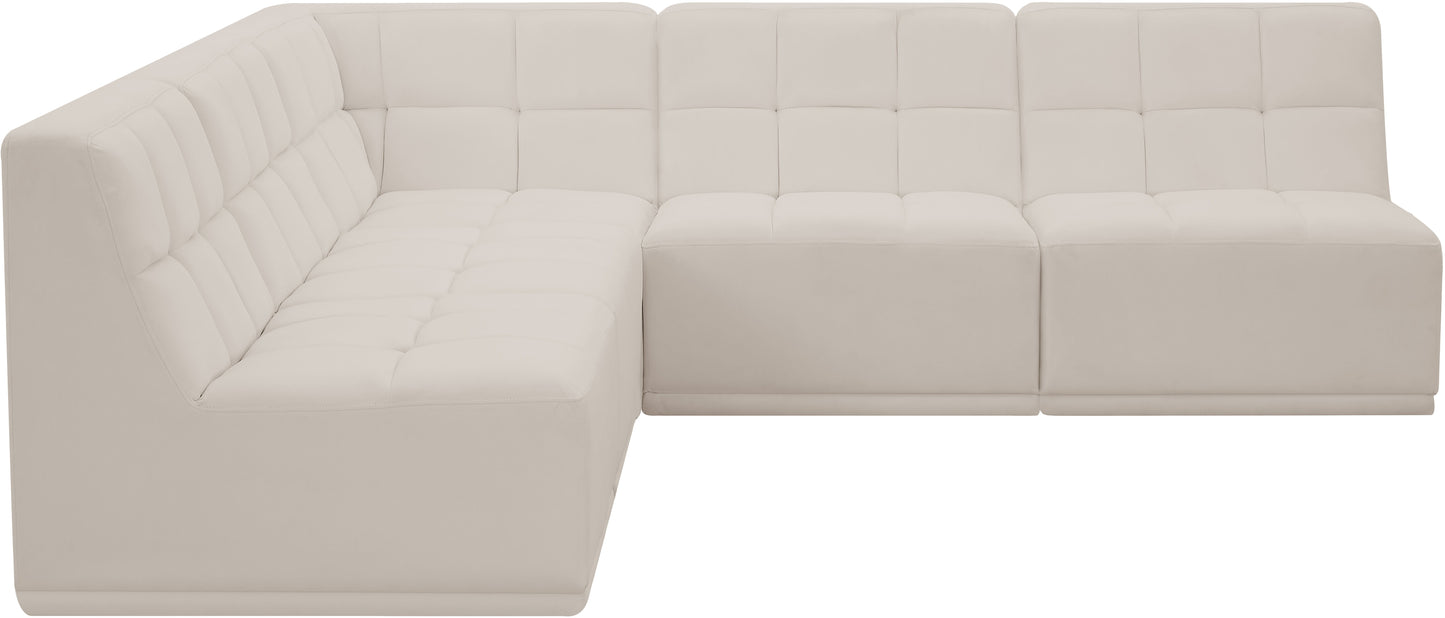 Relax - Modular Sectional 5 Piece - Cream