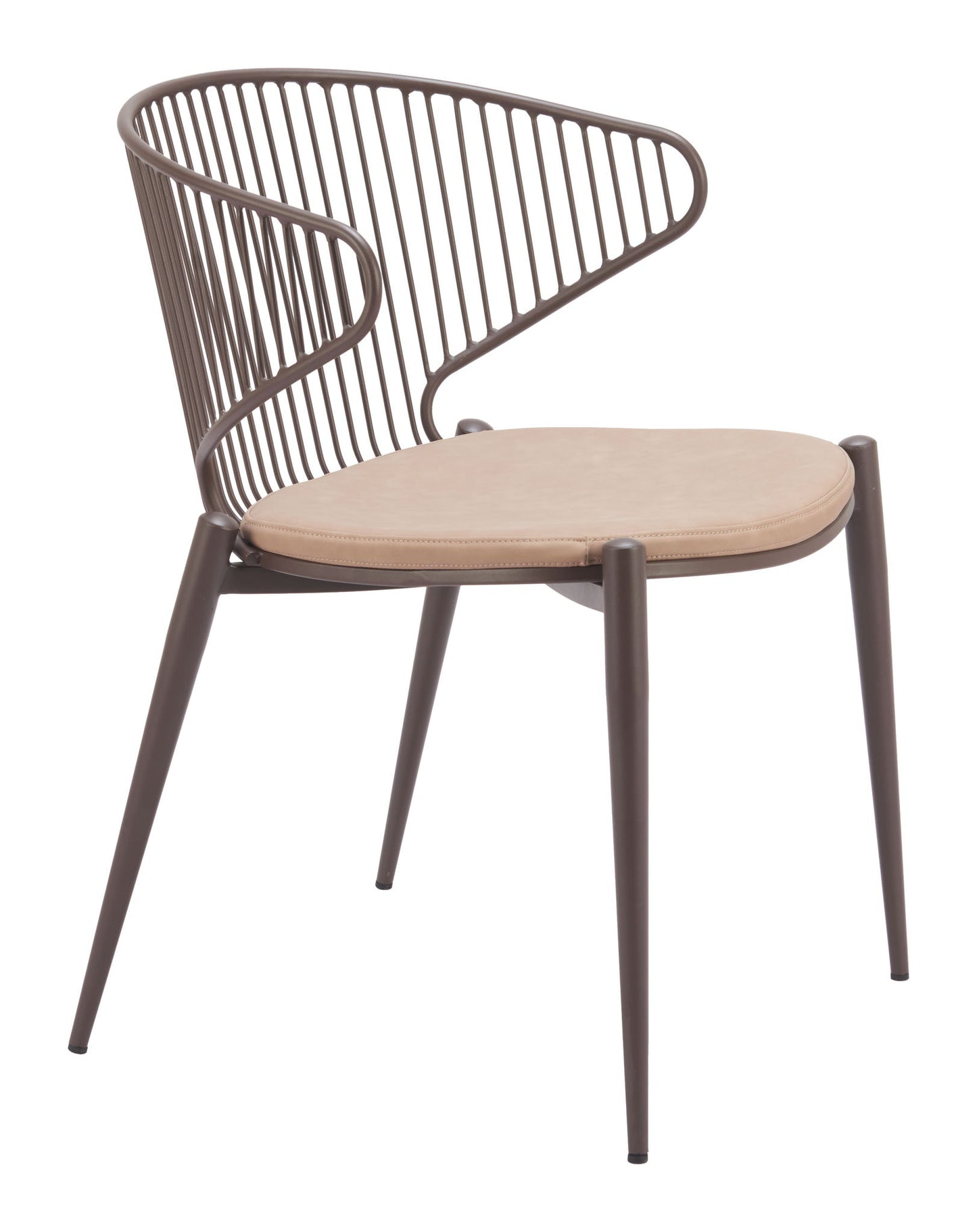 Silues - Dining Chair (Set of 2) - Taupe & Brown