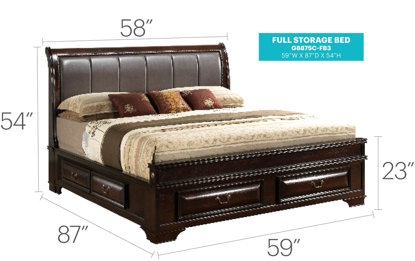 Glory Furniture - LaVita - Upholstered Storage Bed
