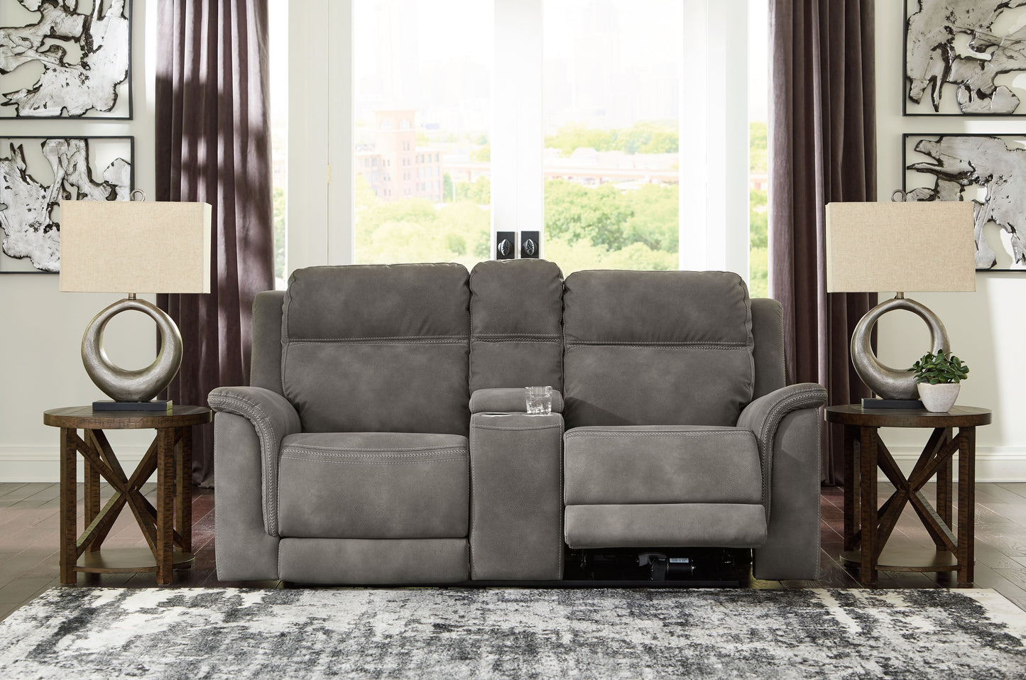 Next-Gen Durapella - Reclining Power Loveseat With Console