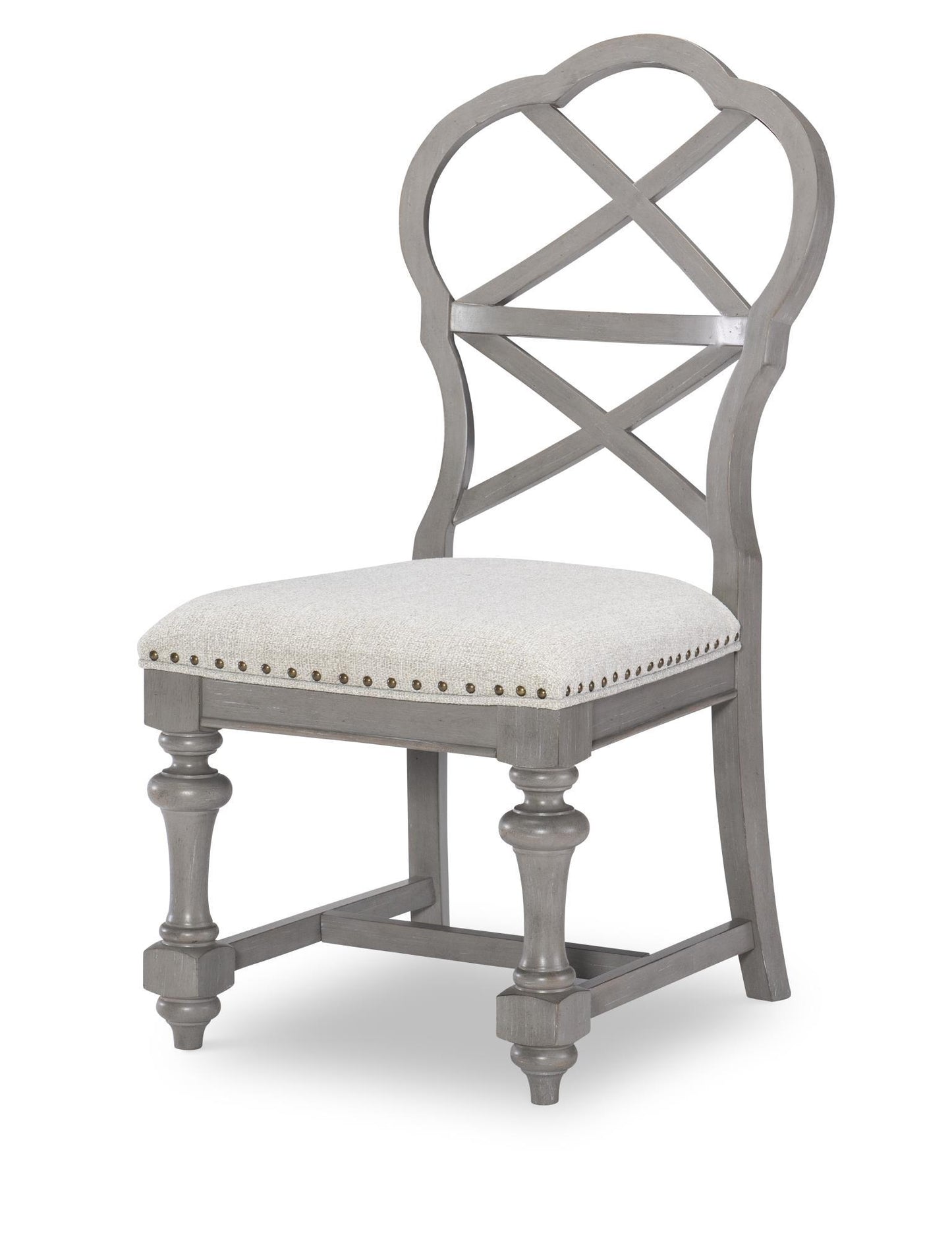 Kingston - X Back Side Chair (Set of 2) - Sandalwood Brown / Tweed Gray