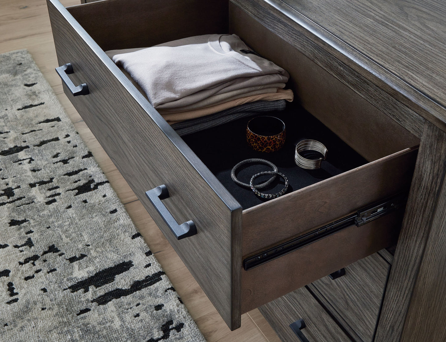 Montillan - Dresser And Mirror - Grayish Brown