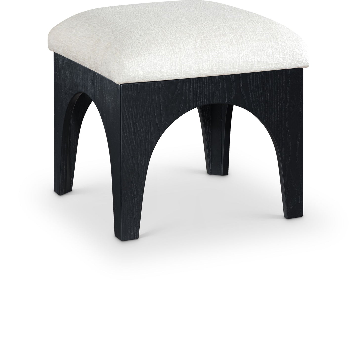Lawson - Chenille Fabric Ottoman - Black Base
