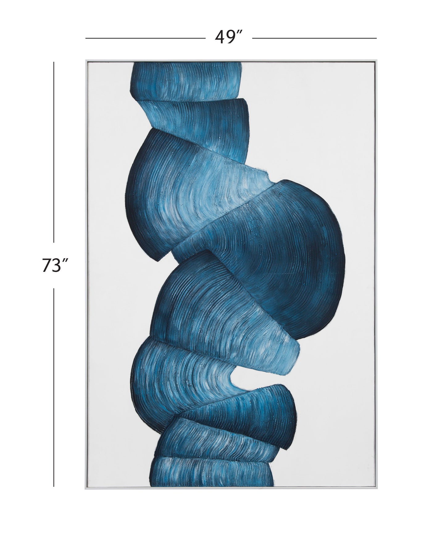 Ribbons Canvas Art - White / Blue