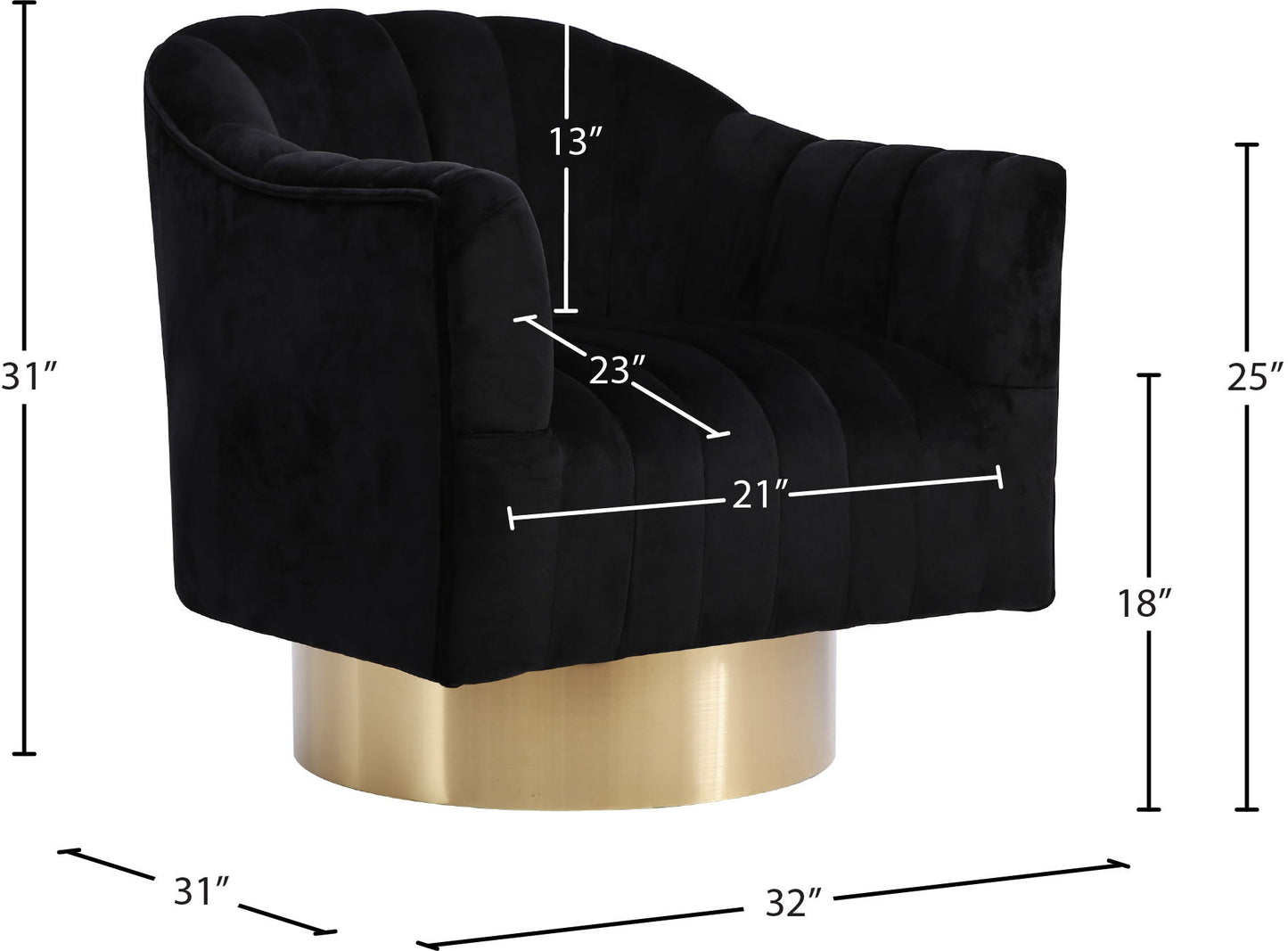 Farrah - Accent Chair with Gold Base