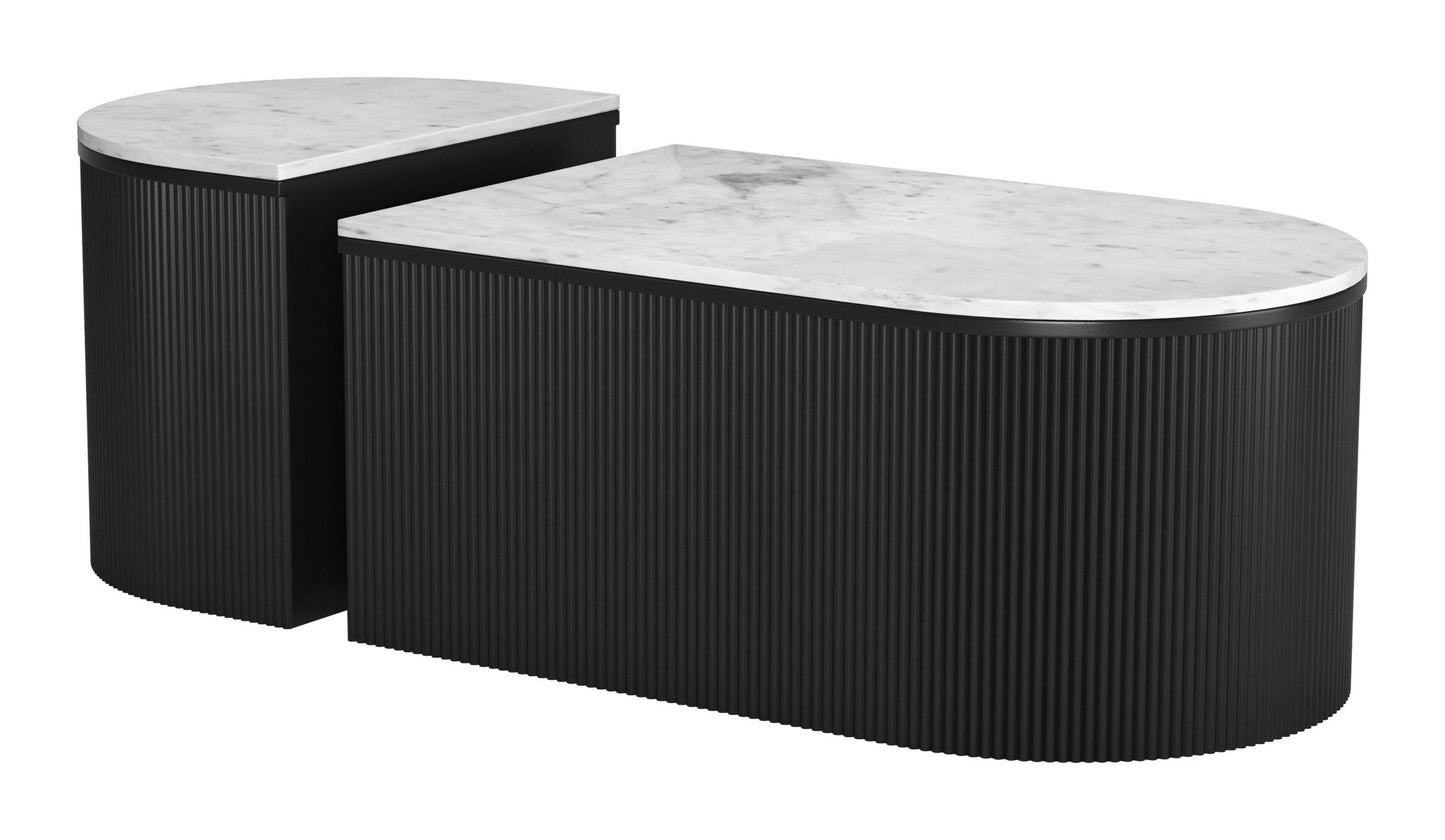 Ormara - Coffee Table Set - White / Black