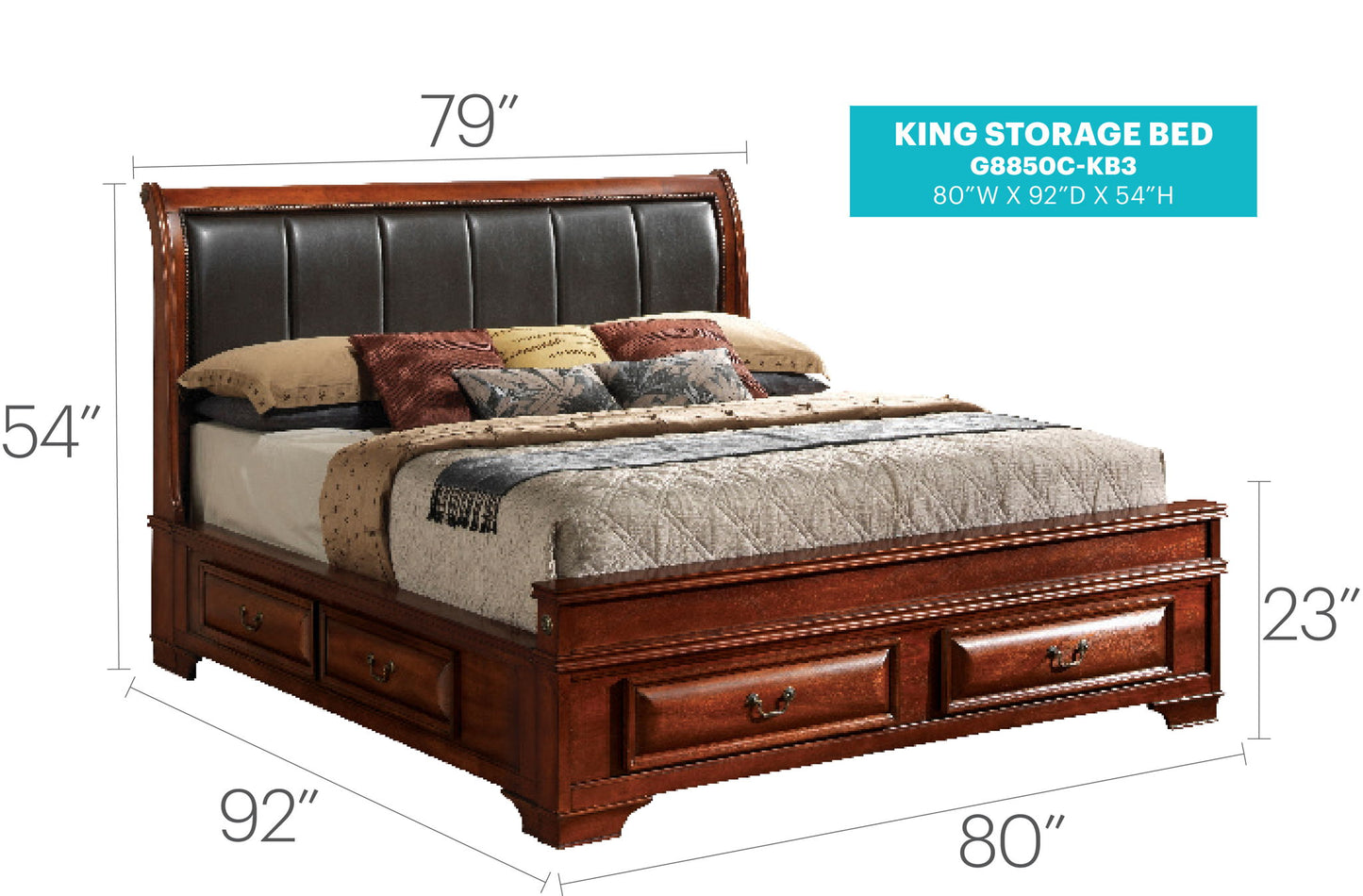 Glory Furniture - LaVita - Upholstered Storage Bed