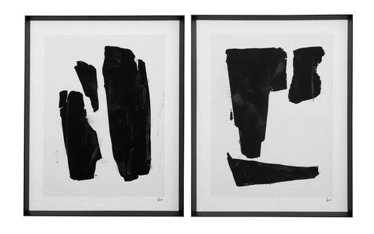 Triple Block Framed Print (Set of 2) - Black