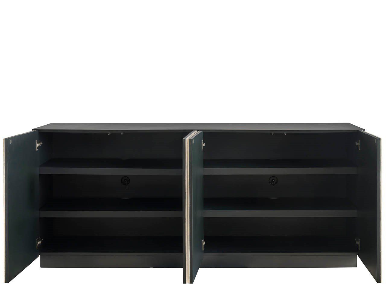 Modern - Stone Credenza - Black / Beige