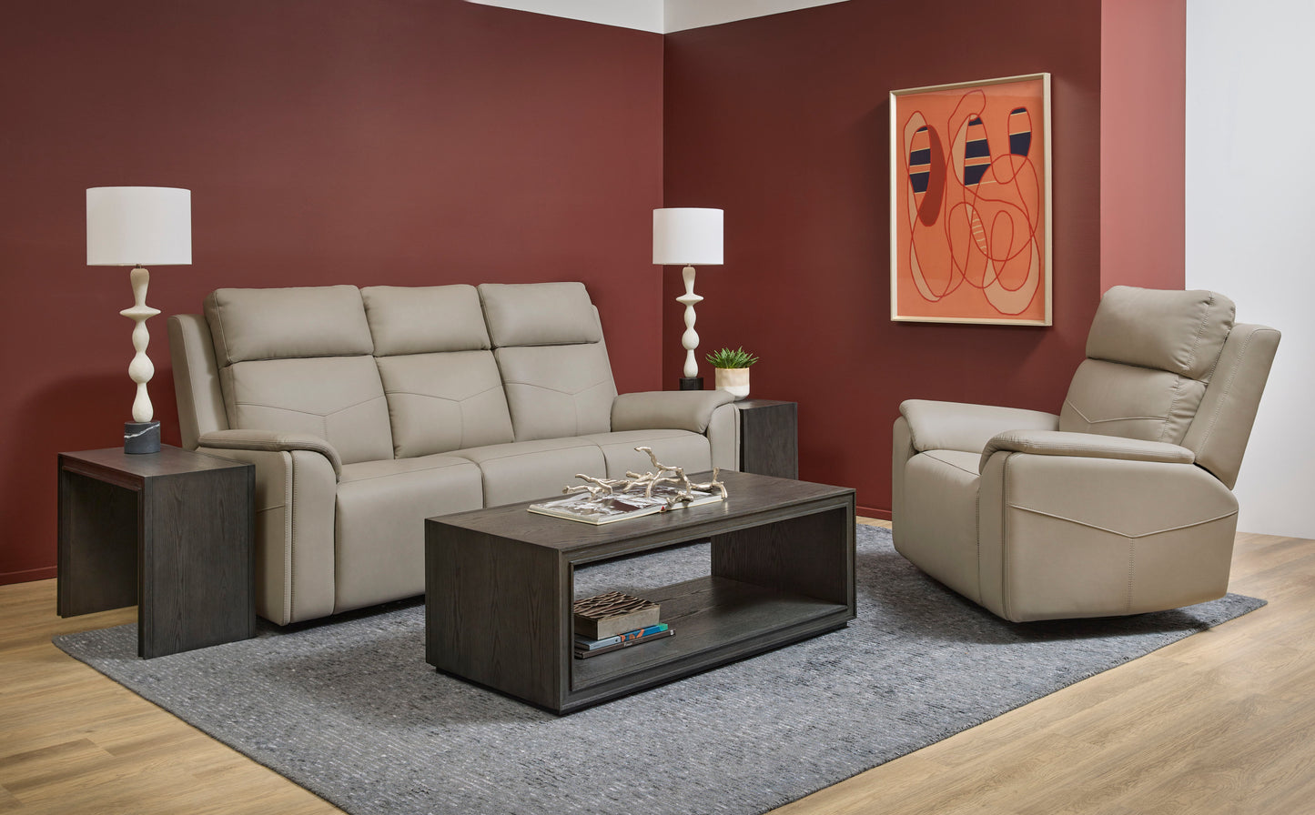 Vernon - Power Reclining Loveseat With Console, Power Headrests, Lumbar, Heat & Massage