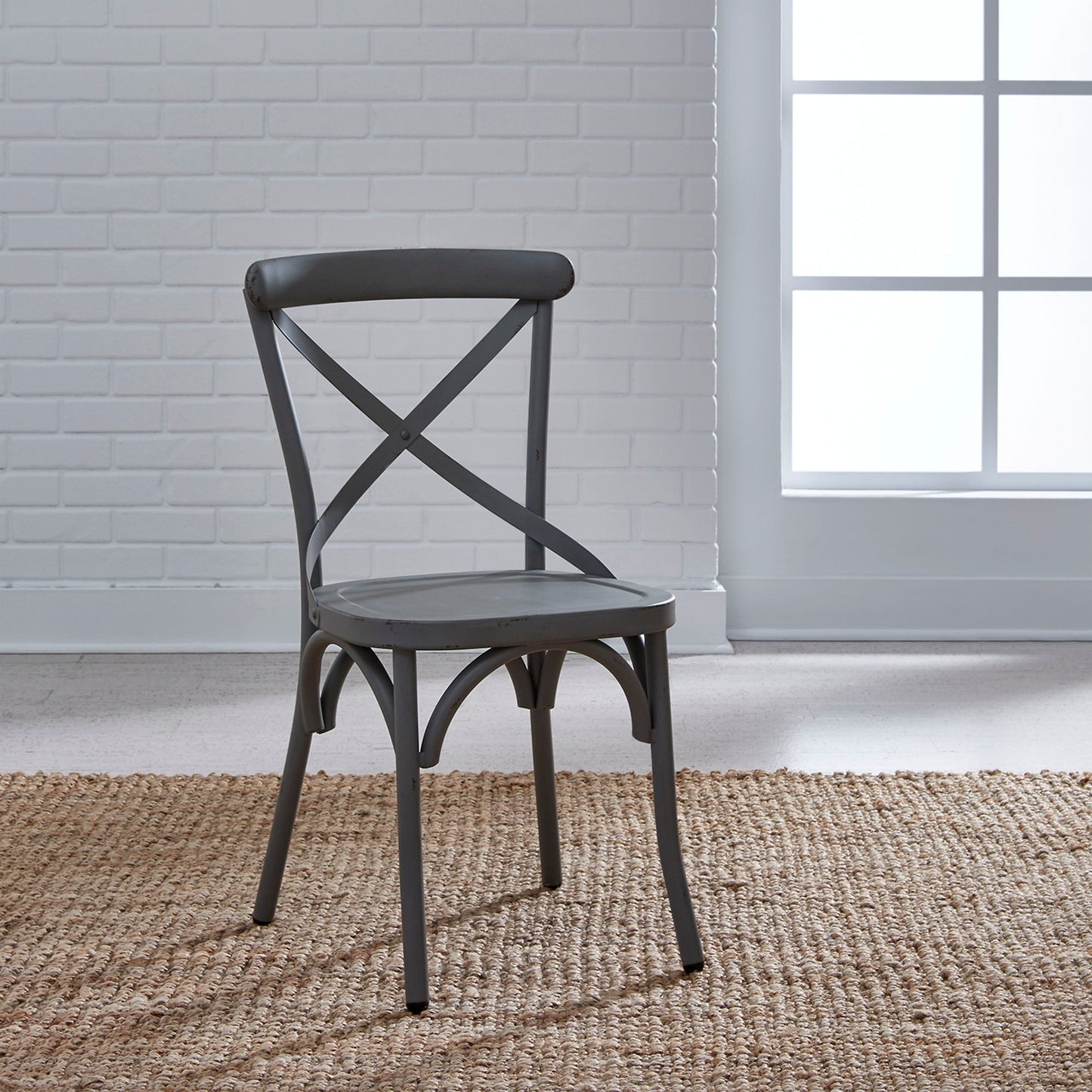 Vintage Series - X Back Side Chair - Gray