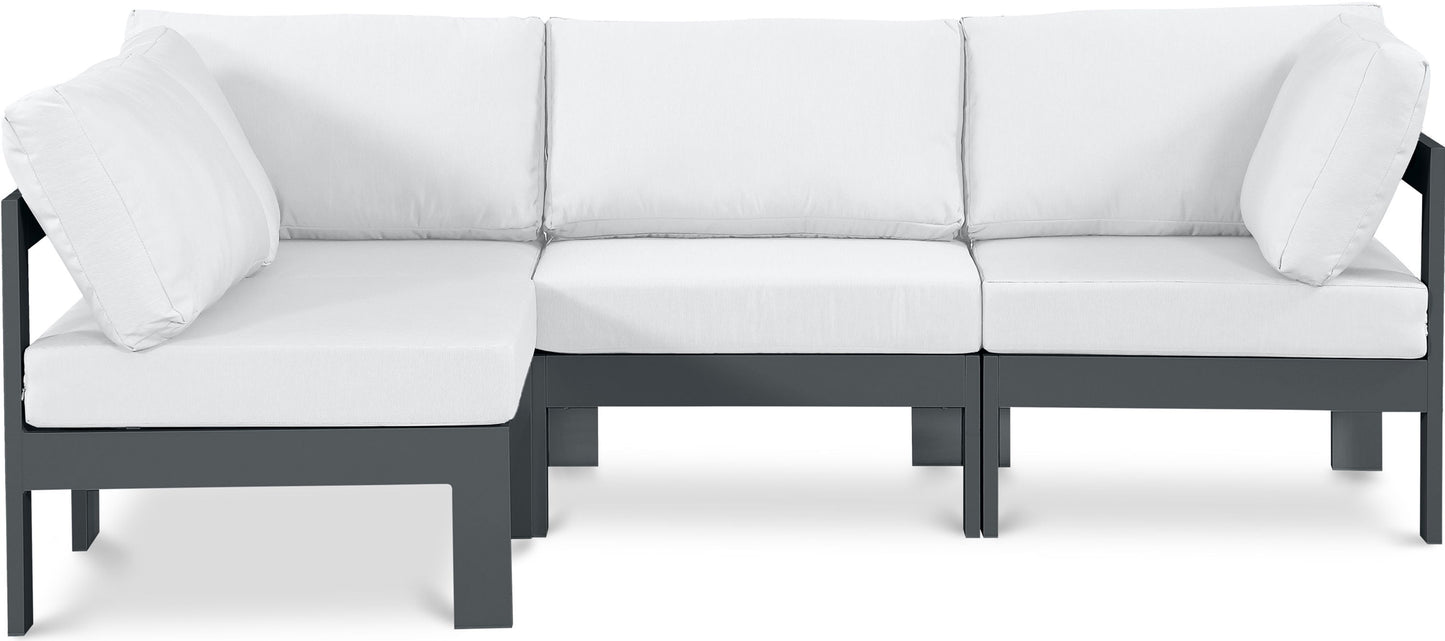 Nizuc - Outdoor Patio 4 Piece Modular Sectional With Gray Frame