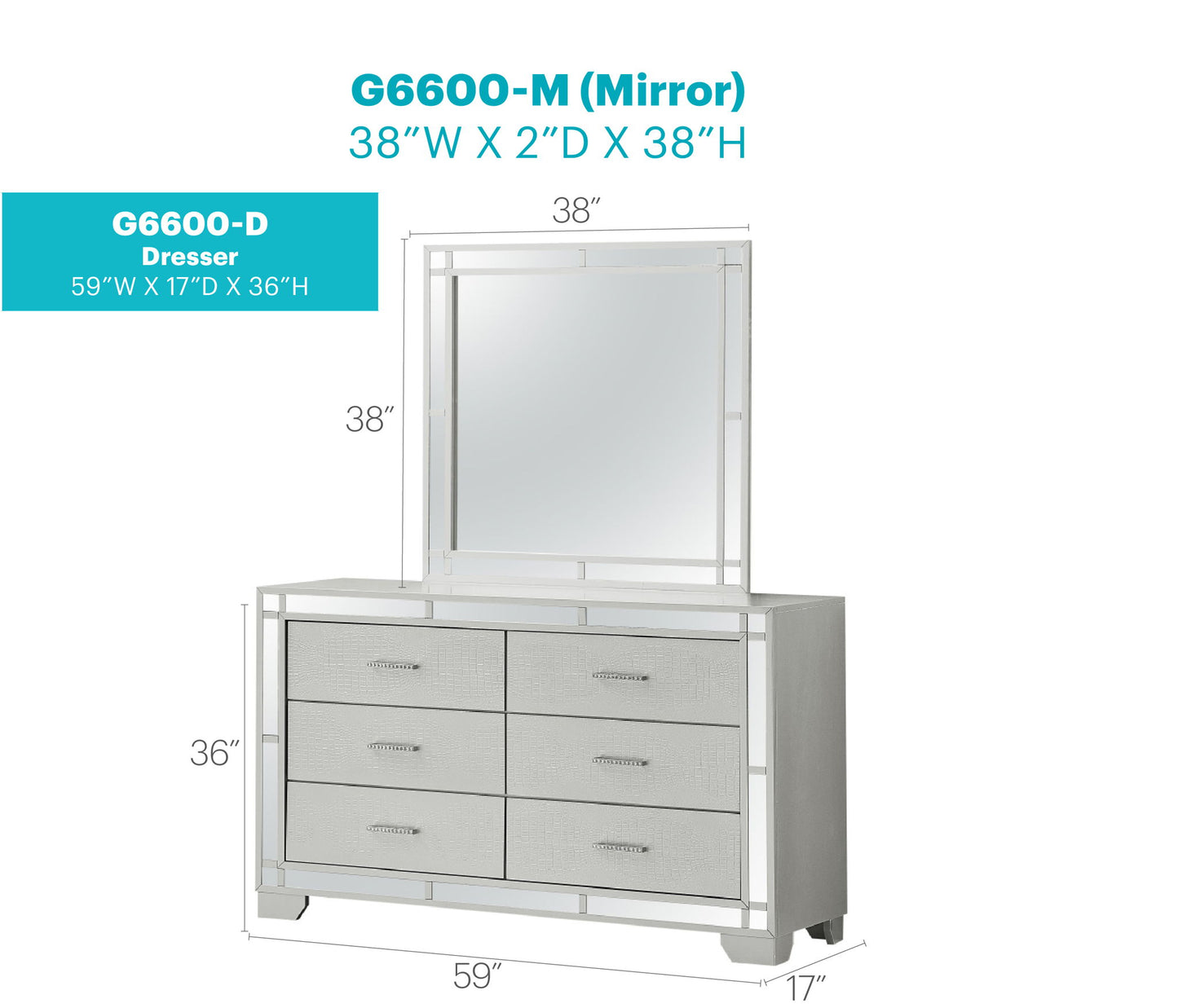 Madison - Dresser - Silver Champagne