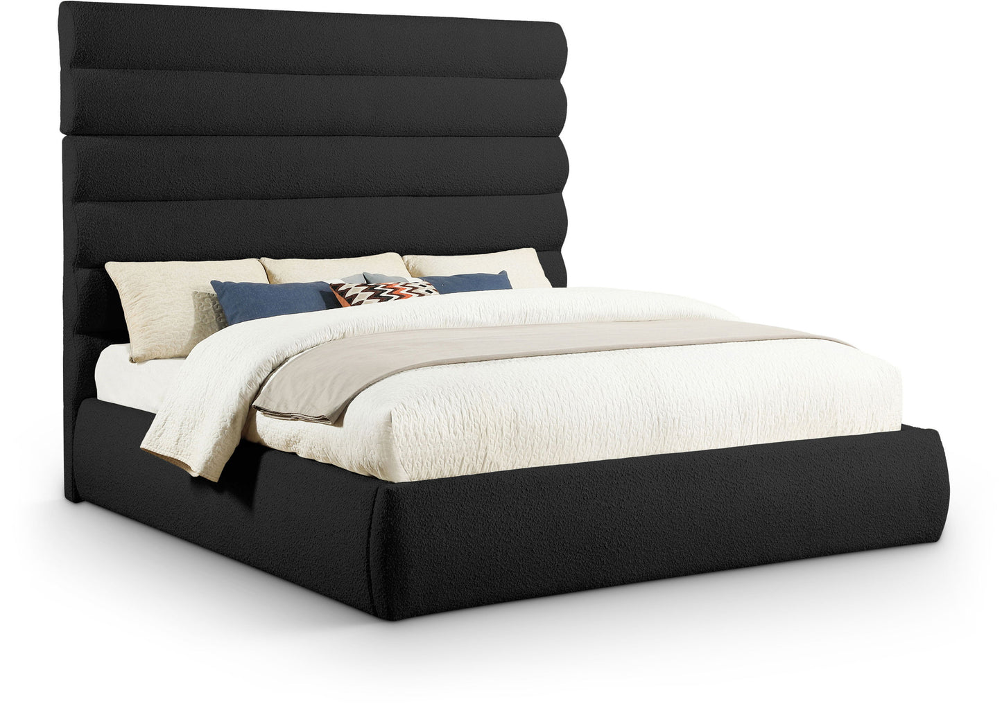Adam - Boucle Fabric Bed With 70.5" Headboard