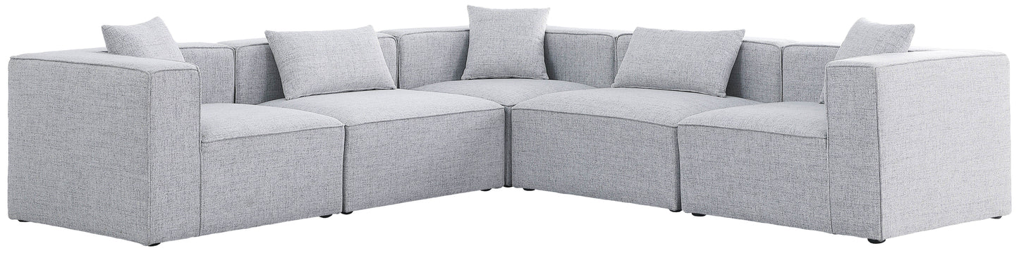 Cube - Modular Sectional 5 Piece - Gray - Modern & Contemporary