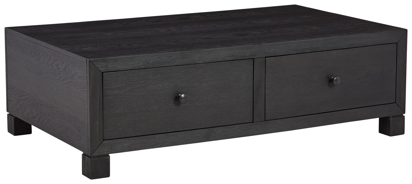 Foyland - Black - Cocktail Table with Storage