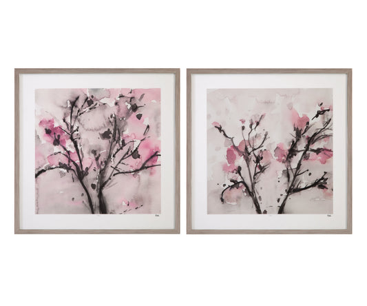 The Blossoms Framed Print (Set of 2) - Pink