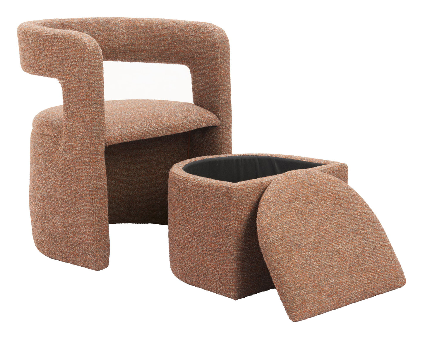 Atria - Accent Chair & Ottoman - Tawny Brown