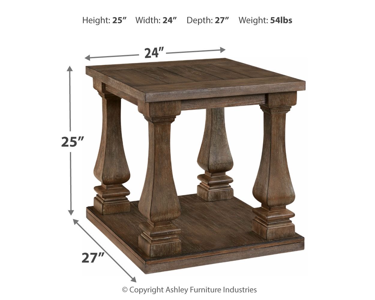 Johnelle - Gray - Rectangular End Table