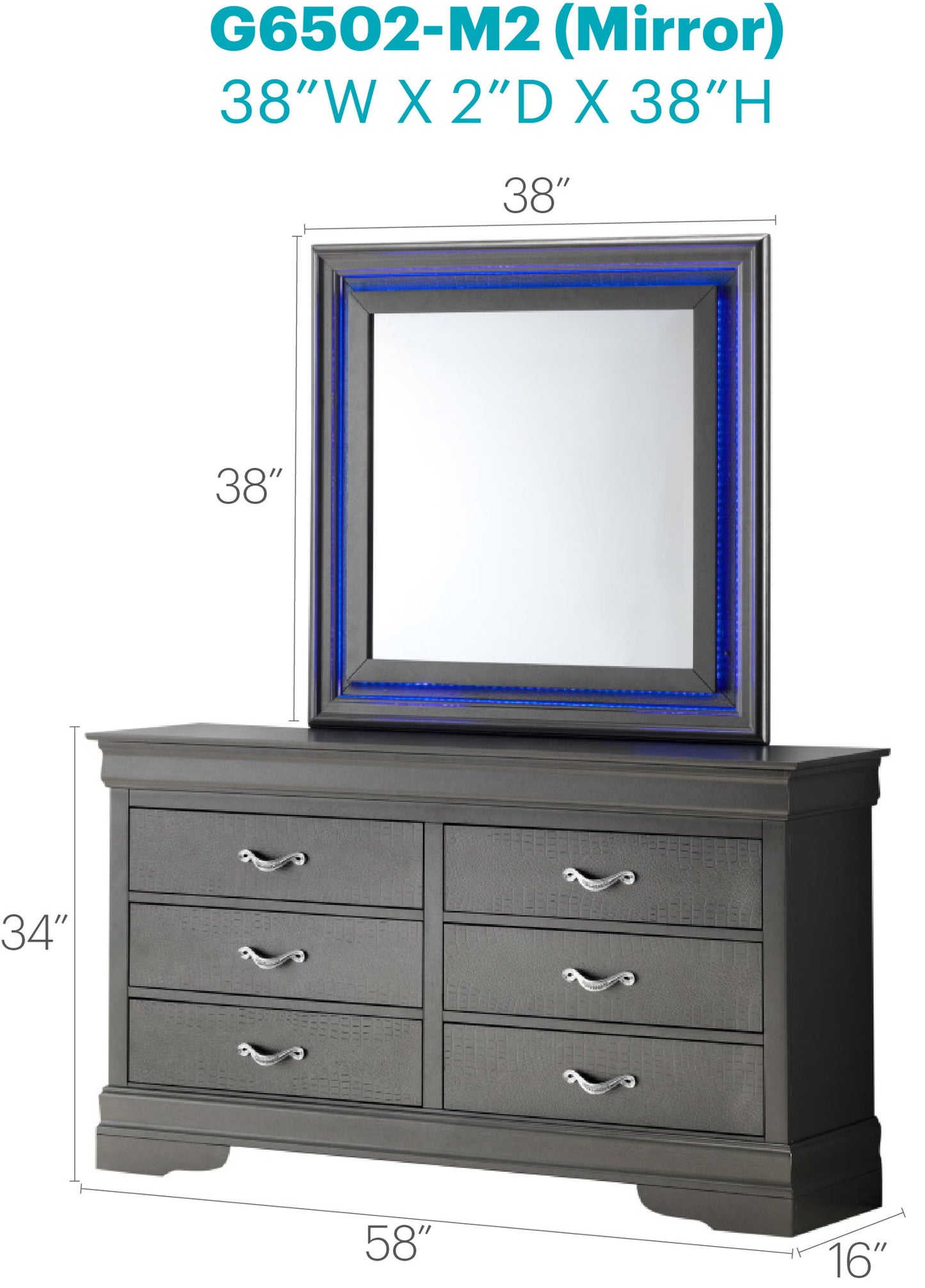 Glory Furniture - Lorana - Mirror With LED