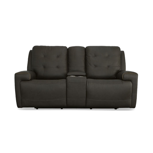 Iris - Power Reclining Loveseat With Console & Power Headrests