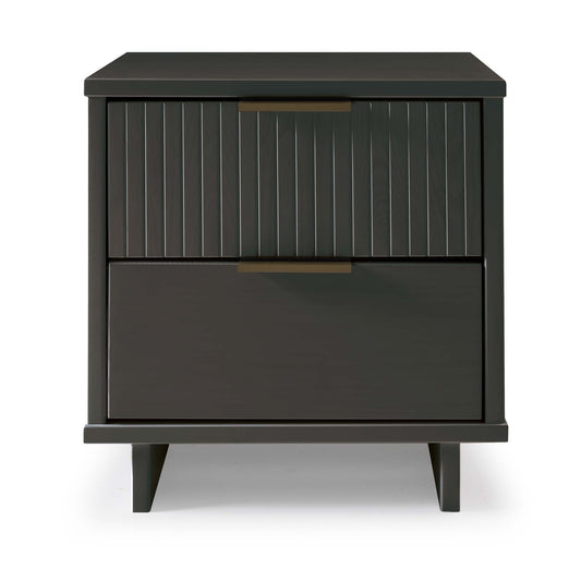 Granville Modern Nightstand 2.0 with 2 Full Extension Drawers in Dark Grey