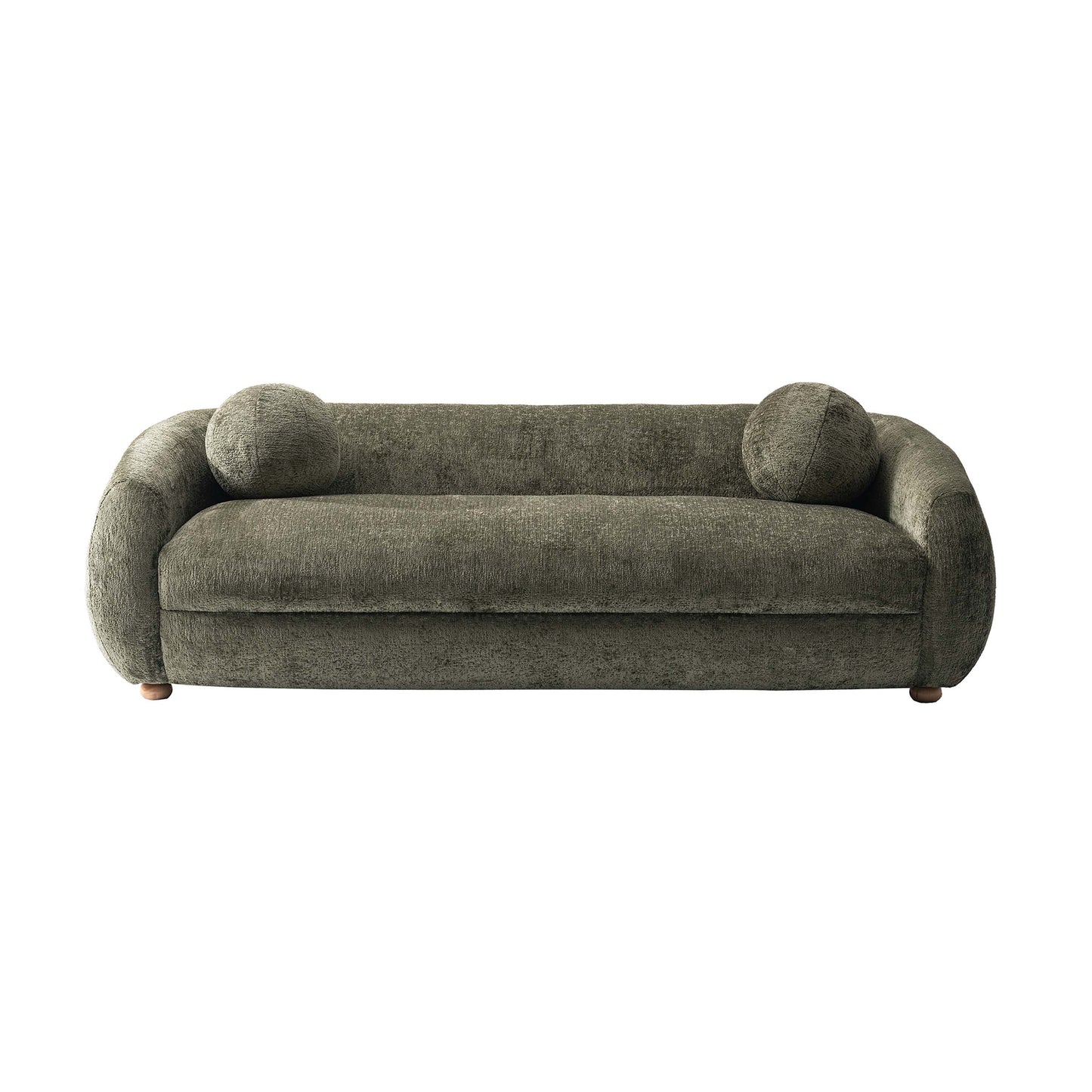 Modern Tribeca Chenille 85.8" Sofa in Olive Green