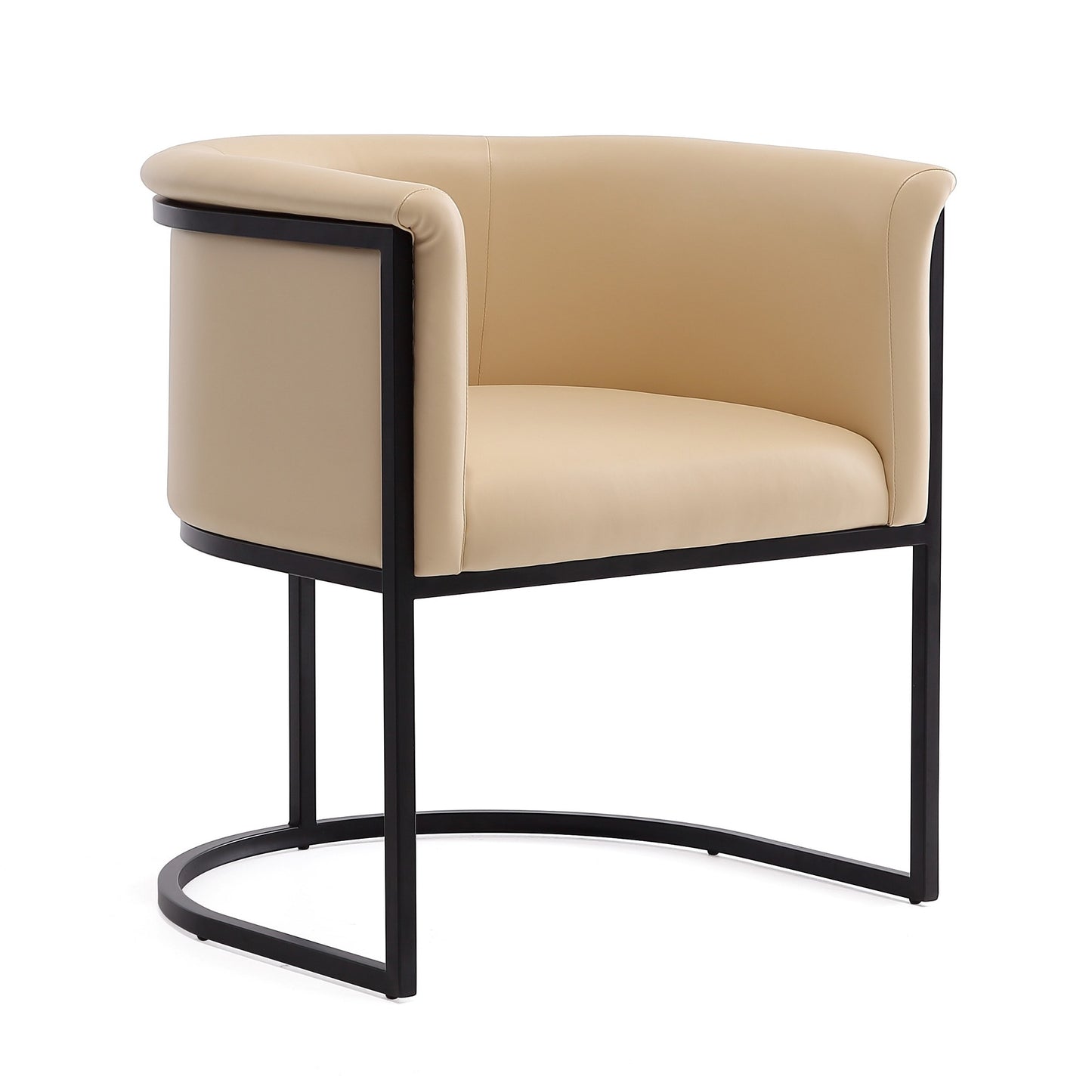 Cosmopolitan Tan and Black Faux Leather Dining Chair