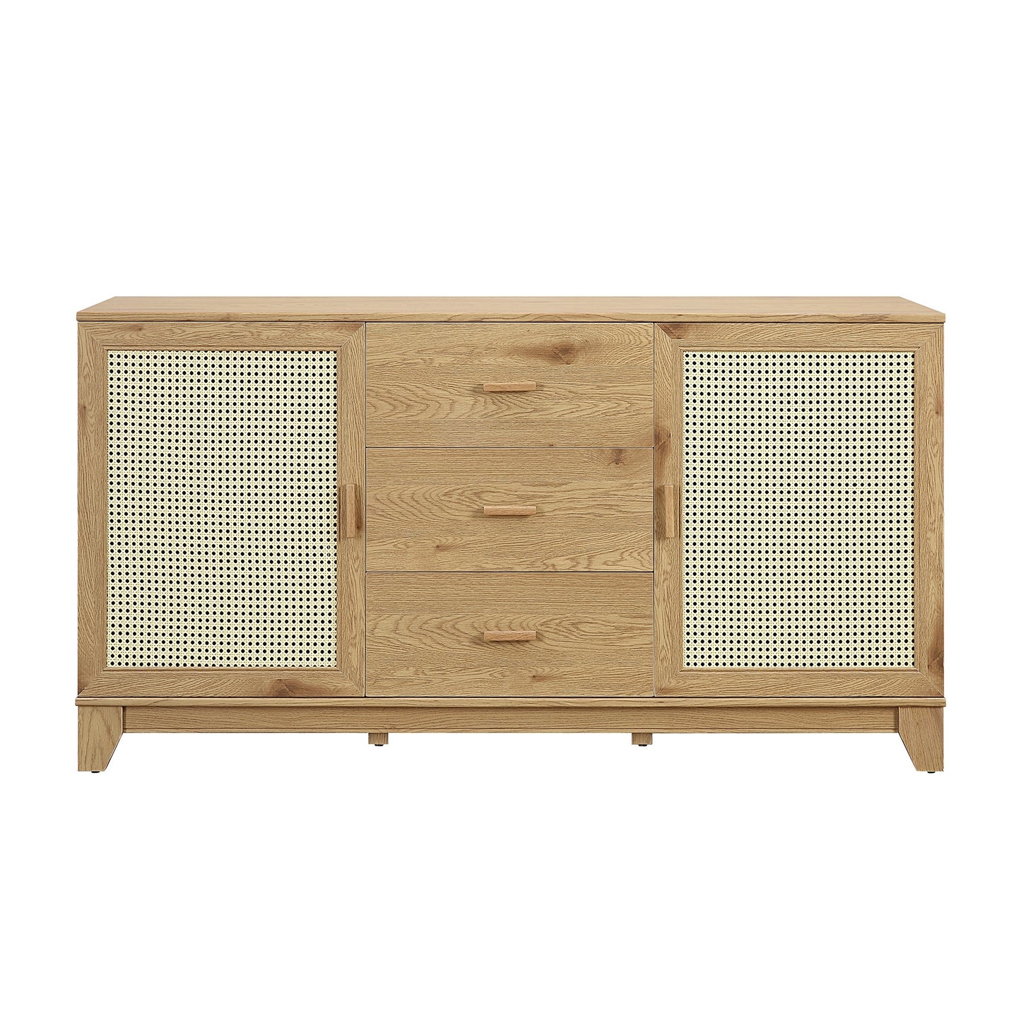 Sheridan 59.05 Modern Cane Sideboard with Adjustable Shelves in Nature