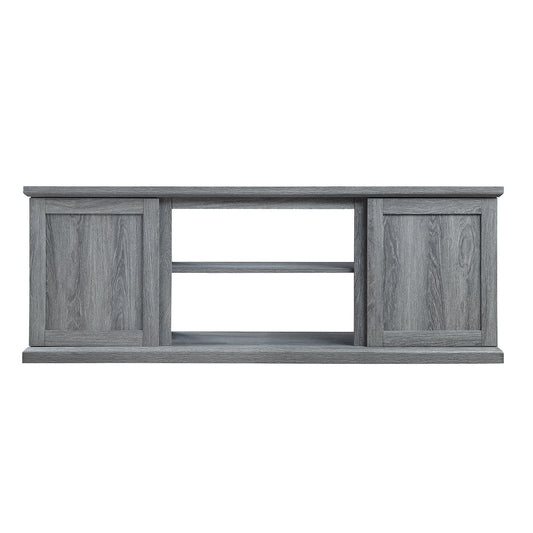 Franklin 60" TV Stand with 2 Doors and Open Shelves in Grey