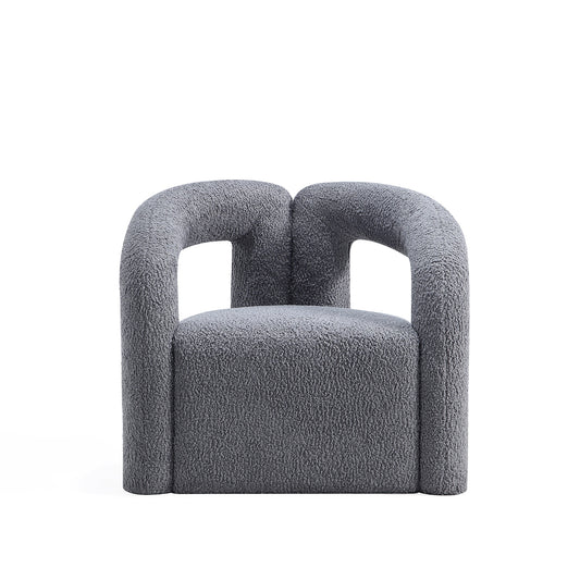 Modern Darian Boucle Accent Chair in Grey