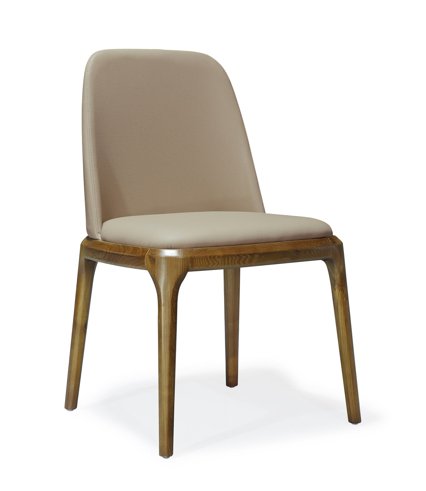 Courding Tan and Walnut Faux Leather Dining Chair