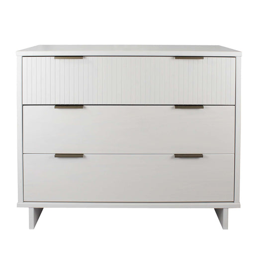 Granville 38.18" Modern Standard Dresser with 3 Full Extension Drawers in White