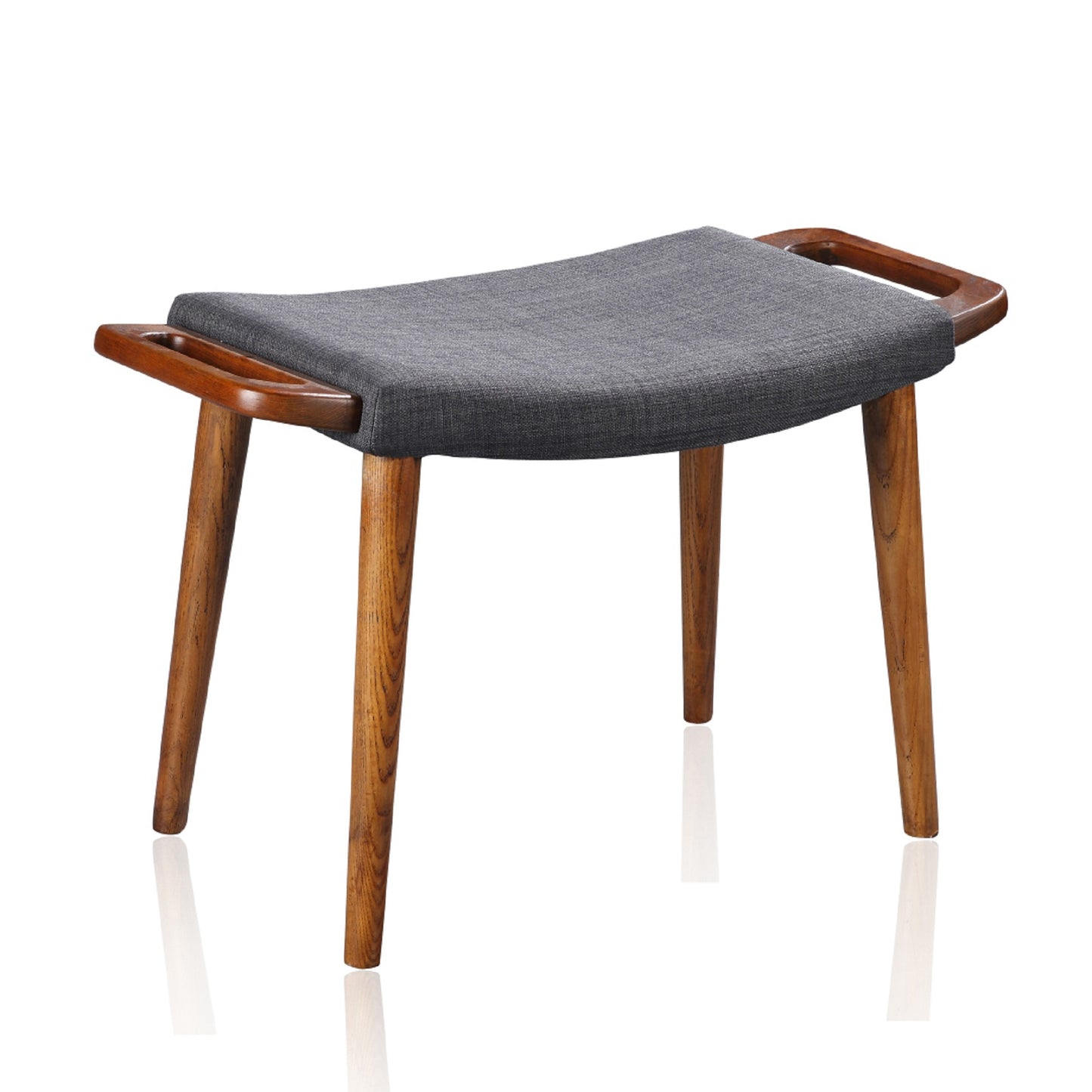 Geta Charcoal and Antique Walnut Ottoman