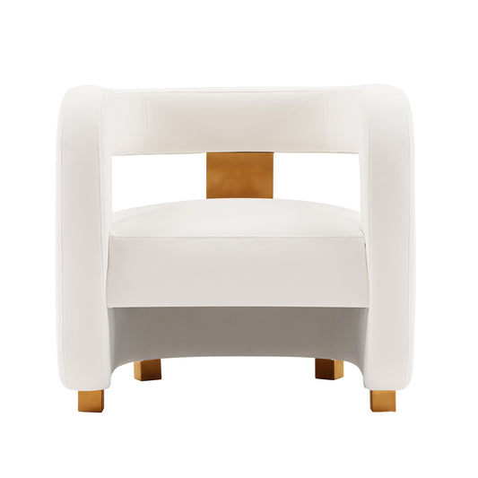 Modern Amirah Velvet  Accent Chair in White