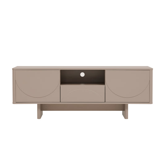 Modern Ella 59" TV Stand with Adjustable Shelves in Mocha