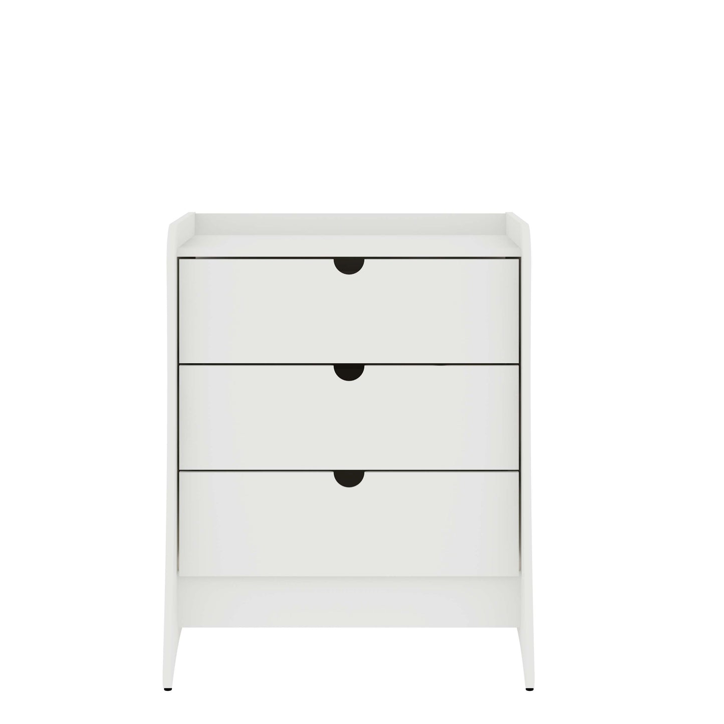 Coney Mid-Century Modern 3-Drawer Dresser in White