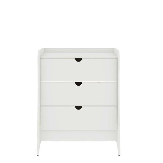 Coney Mid-Century Modern 3-Drawer Dresser in White