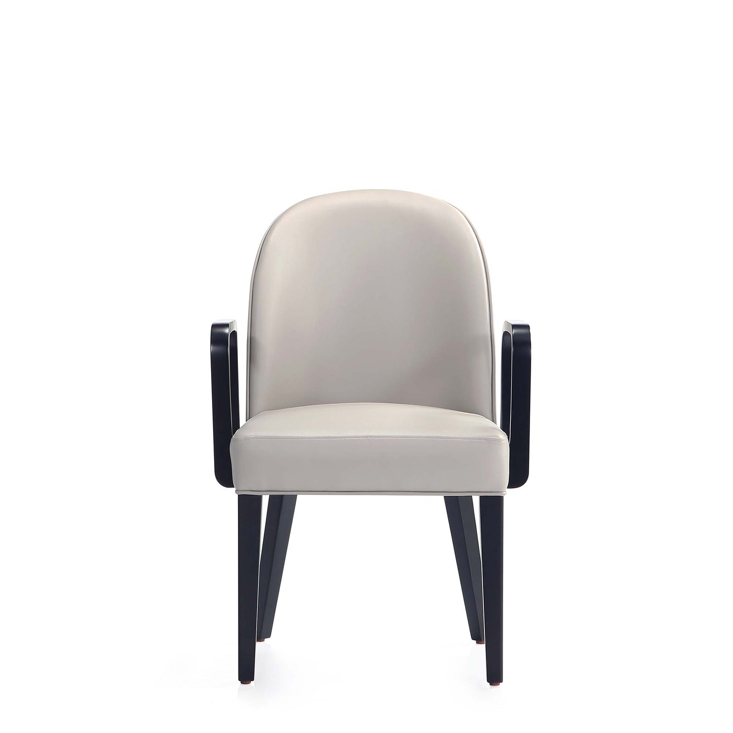 Hillman Modern Leatherette and Velvet Upholstered Dining Arm Chair in Light Grey