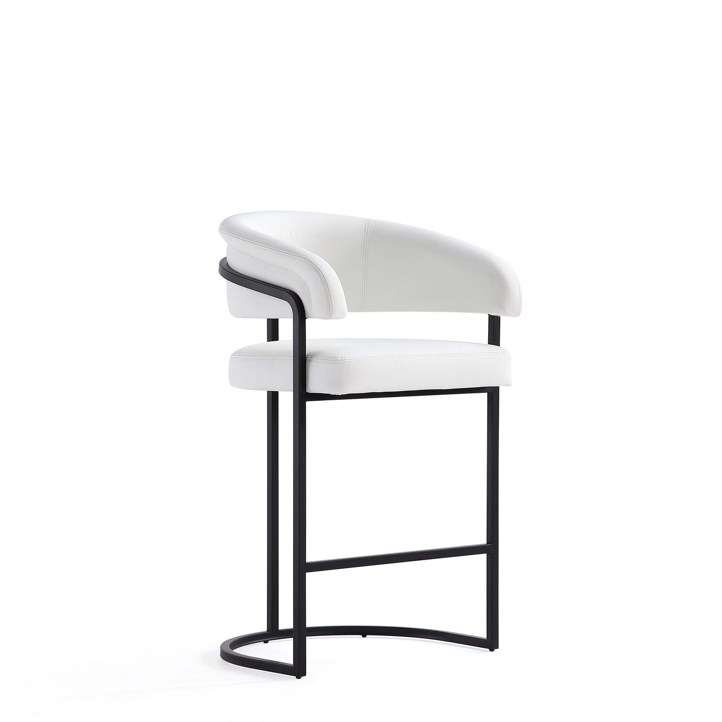 Augusta Modern Leatherette Upholstered Counter Stool in White
