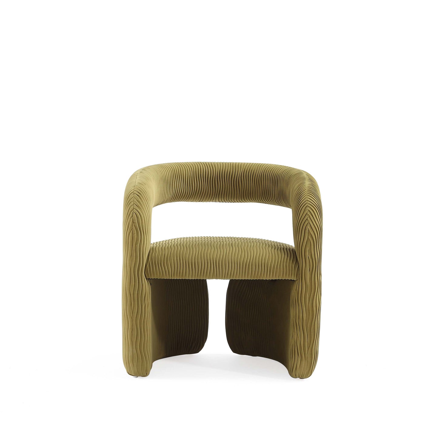 Modern Corvette Velvet Dining Chair in Olive Green