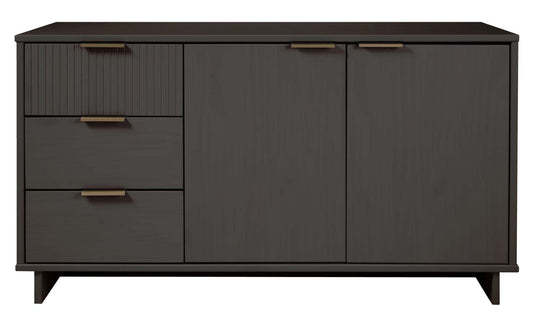 Granville 55.07" Modern Sideboard with 3 Full Extension Drawers in Dark Grey