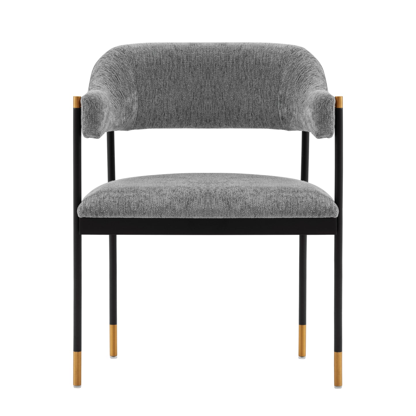 Modern Lia Chenille Dining Armchair in Grey
