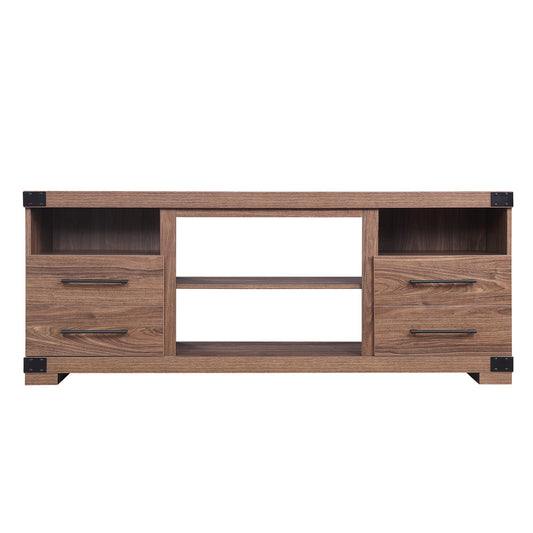 Richmond 60" TV Stand with 2 Drawers and 4 Shelves in Brown