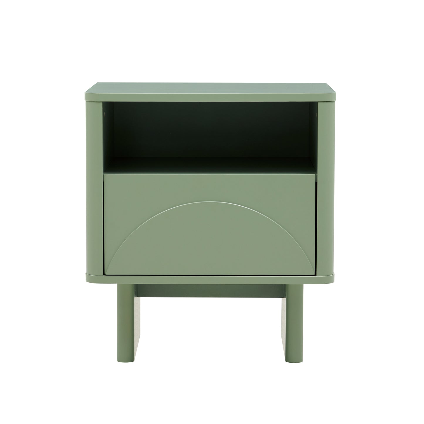 Modern Ella Nightstand with 1 Full Extension Drawer in Sage Green
