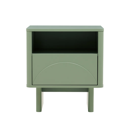 Modern Ella Nightstand with 1 Full Extension Drawer in Sage Green