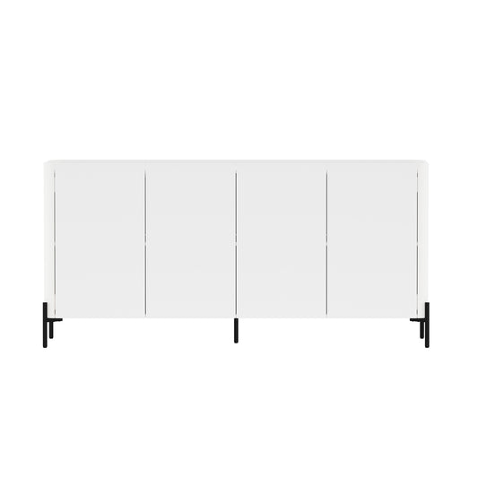 Modern Abbey 66.9" Sideboard with Adjustable Shelves and Metal Legs in White